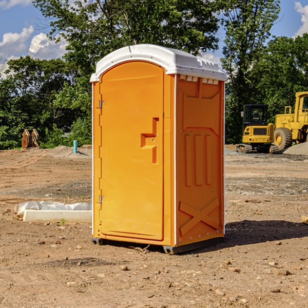 how often are the porta potties cleaned and serviced during a rental period in Belpre